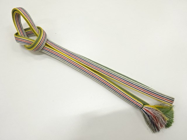 JAPANESE KIMONO / HAND-TIED OBIJIME CORD / SILK